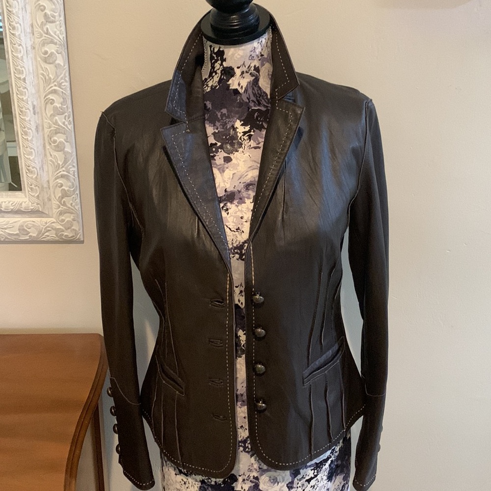 Inc Brown Leather Jacket - image 5